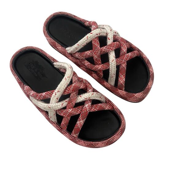 Rag & Bone Kris slip on strappy platform sandals rope slide sz 6 Preppy Designer - Picture 3 of 9